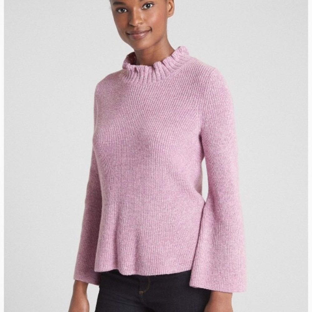 Pink Knit Turtleneck Sweater